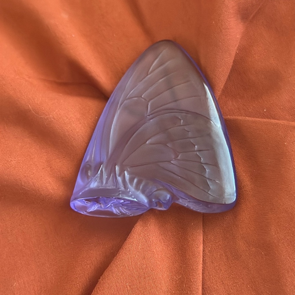 Vibrant Purple Glass Butterfly Sculpture